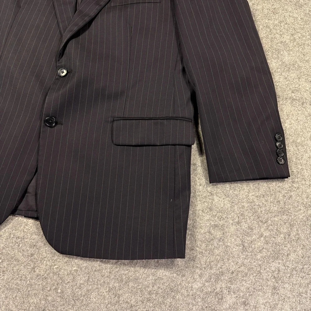 Brooks Brothers 1818 Madison Suit Jacket Mens 43R Navy Blue Pinstripe Two Button
